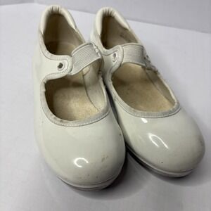 Girls white Patent Tap Shoes Style B60 Size 9C ( No laces) Balera Dancewear